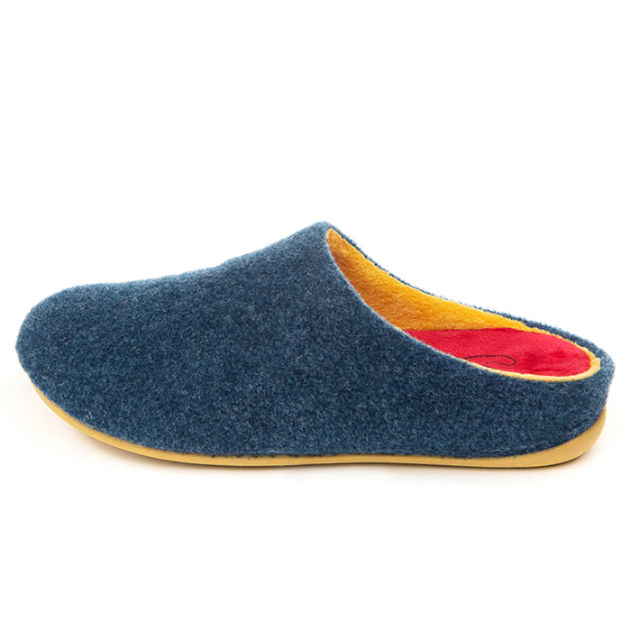 Zapatilla de casa mujer fieltro azul