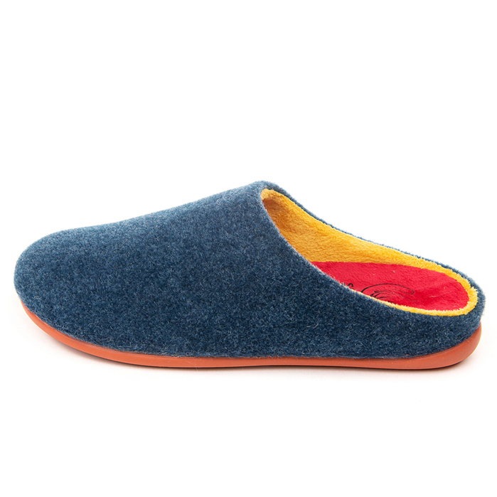 Zapatilla de casa hombre fieltro azul