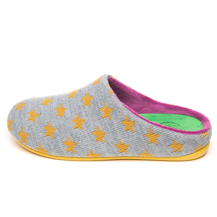 Zapatilla de casa mujer estrella mostaza